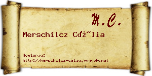 Merschilcz Célia névjegykártya